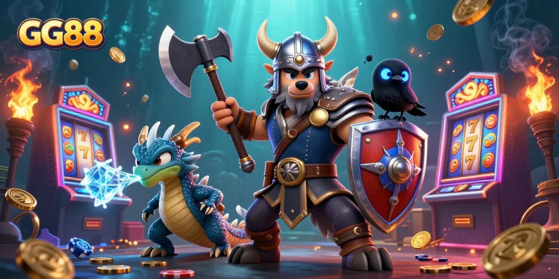 Spin and win big with GG88's animated casino characters in a vibrant gaming scene.