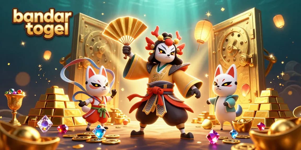 Experience the thrill of bandar togel with vibrant characters and rich casino elements in a dynamic 3D scene.