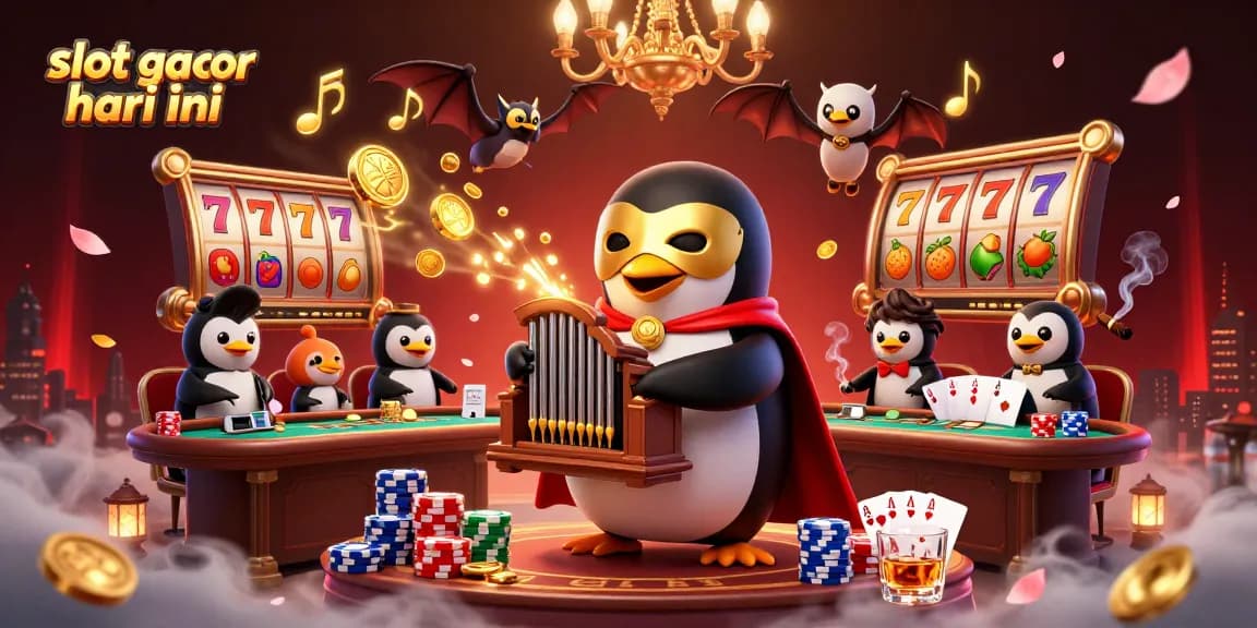 Spin lucky slot gacor hari ini with vivid reels and playful characters in a vibrant 3D casino scene