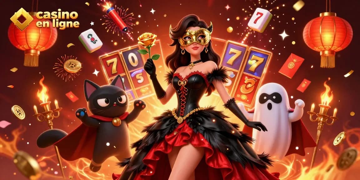 Vivez le frisson du casino en ligne avec une illustration 3D époustouflante, mettant en vedette des jeux de machines à sous vibrants et une scène envoûtante.
