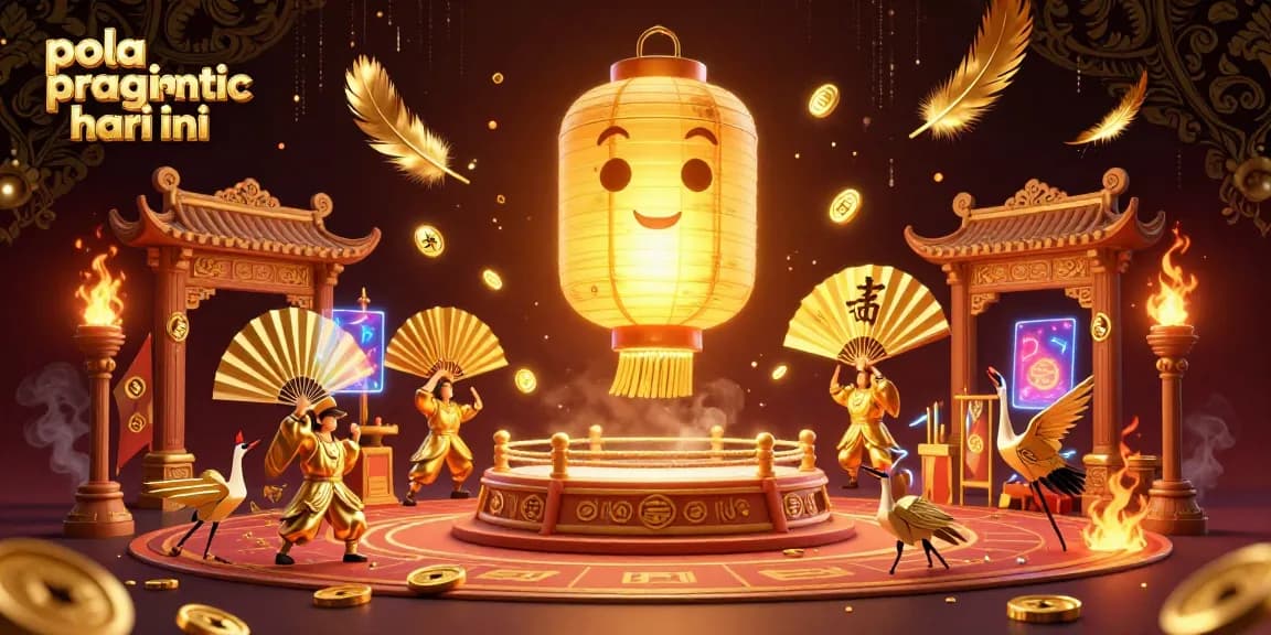 Experience the vibrant energy of pola pragmatic hari ini with golden lanterns and lucky symbols illuminating the casino!