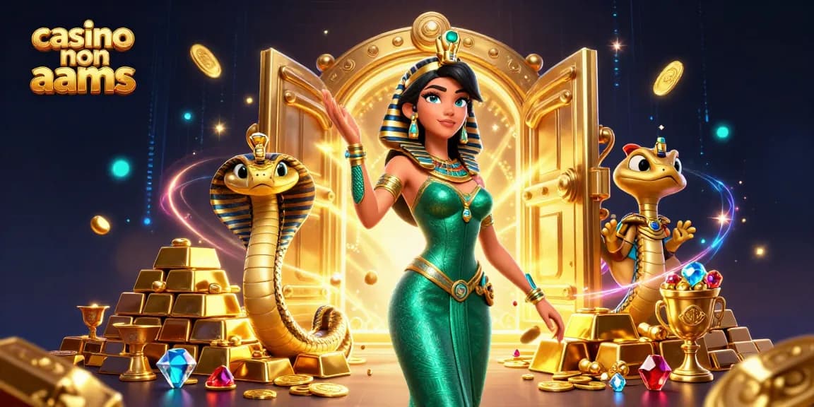 Immergiti nel brivido del gioco nei casinò non AAMS in una scena 3D coinvolgente piena di tesori.