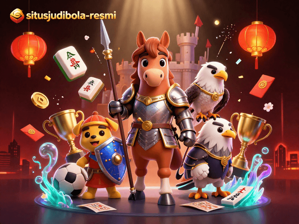 Engage in sports betting excitement with situsjudibola-resmi featuring knights and festive elements.