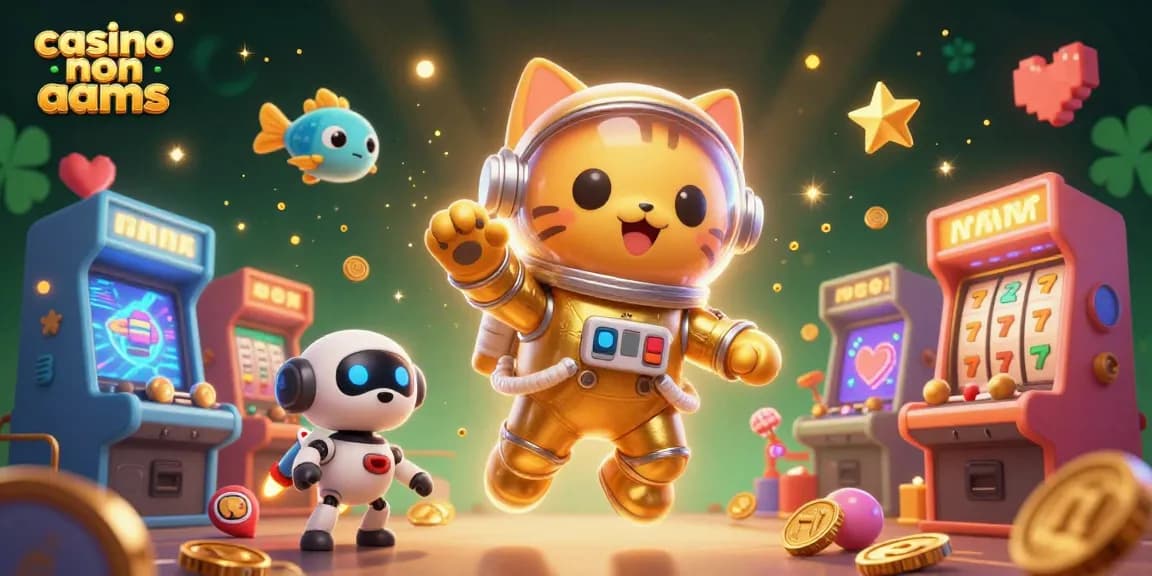 Vivi un'esperienza di gioco emozionante nei casino non AAMS, con un gatto astronauta e vivaci elementi arcade.