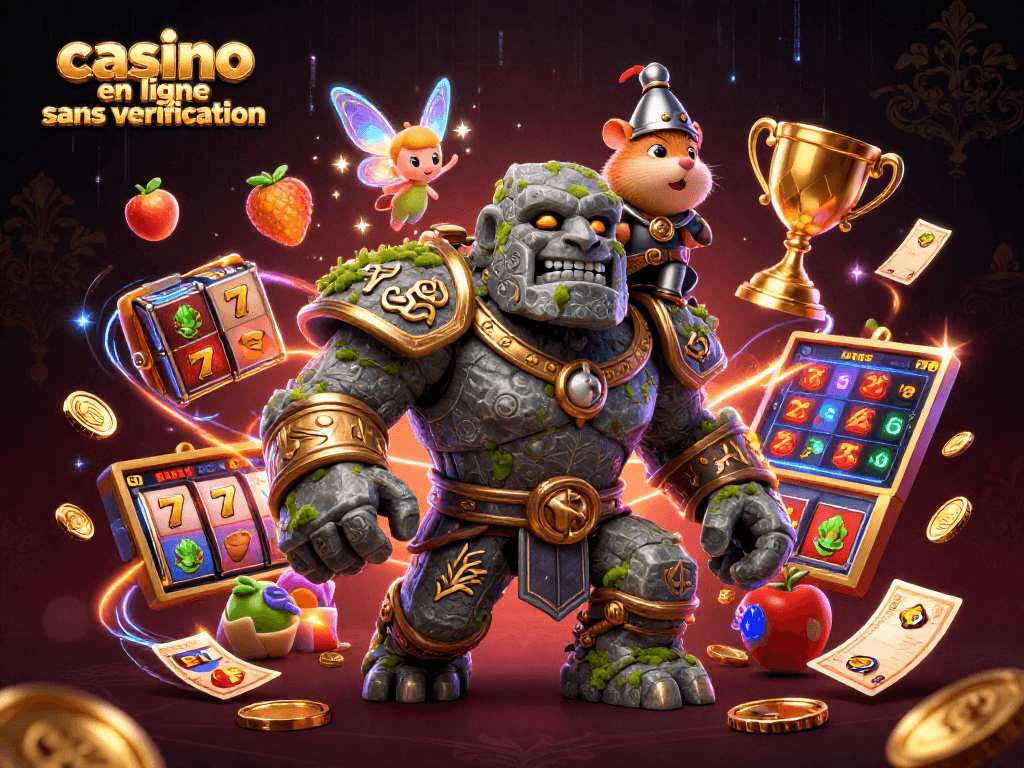 Vivez l'excitation d'un casino en ligne sans verification avec un golem et un hamster chevalier.
