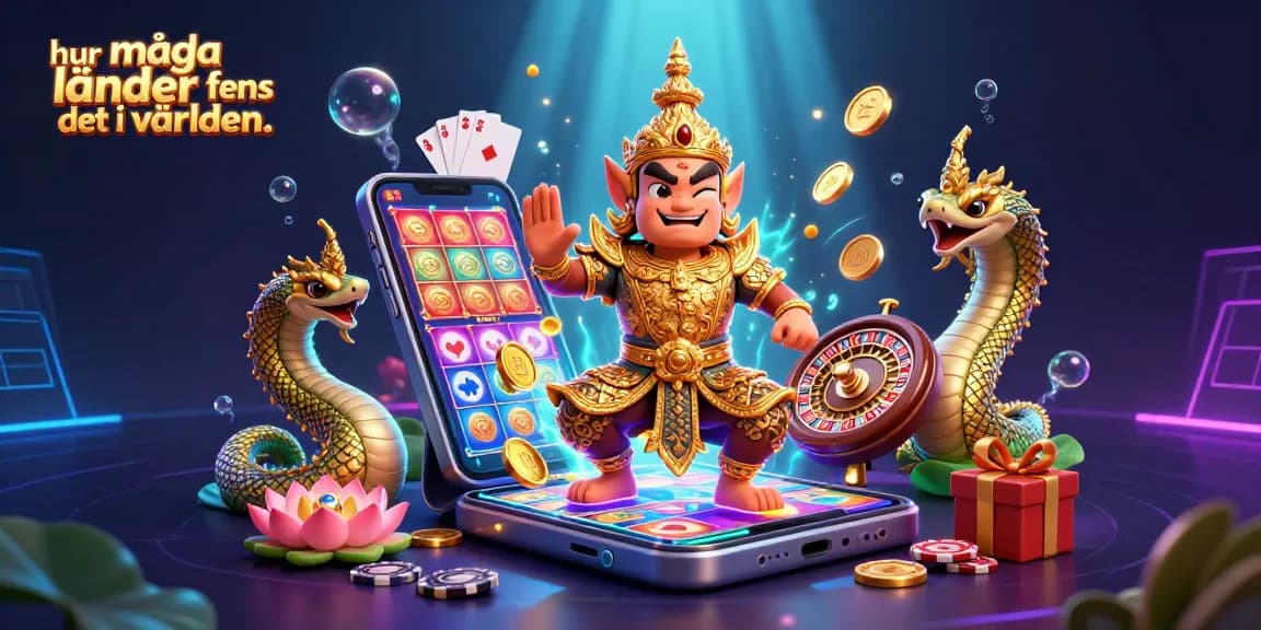 Spin slot games while exploring hur många länder finns det i världen with cartoon guardian and rich casino elements.