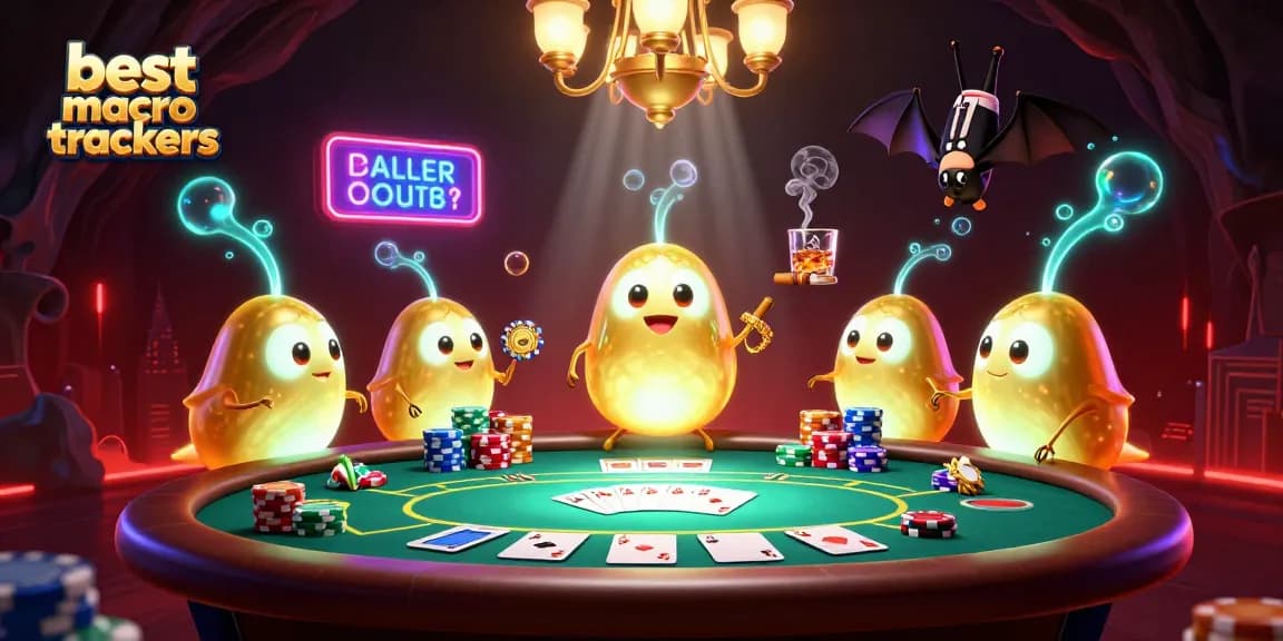 Engage with the best macro trackers revealed in a vibrant 3D casino scene featuring glowworms and a bat dealer.