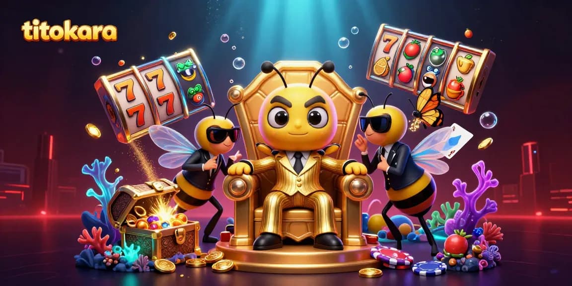 Win big with titokara's vibrant online casino featuring a buzzing bumblebee mob boss.