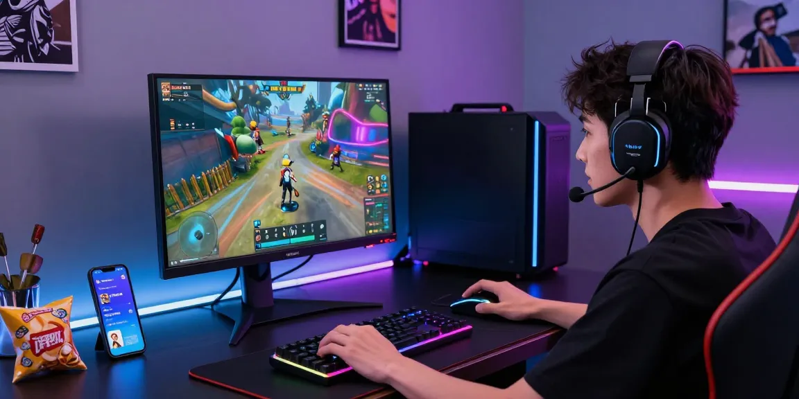 Engaged gamer using the PAKDE4D platform in a modern gaming setup with immersive visuals and RGB lighting.