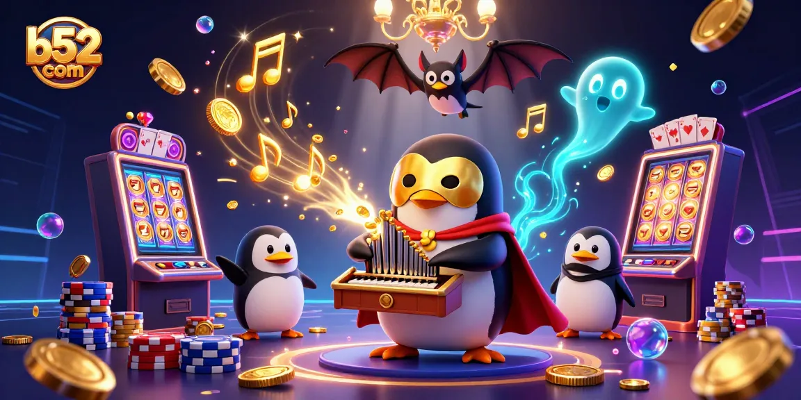 Experience thrilling wins with b52 com in this vibrant casino illustration featuring exciting gaming elements.