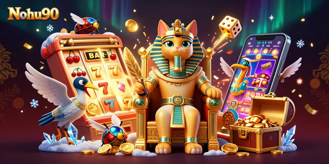 Nohu90 offers a vibrant casino experience with characters and rich gaming elements in an engaging jackpot scene.