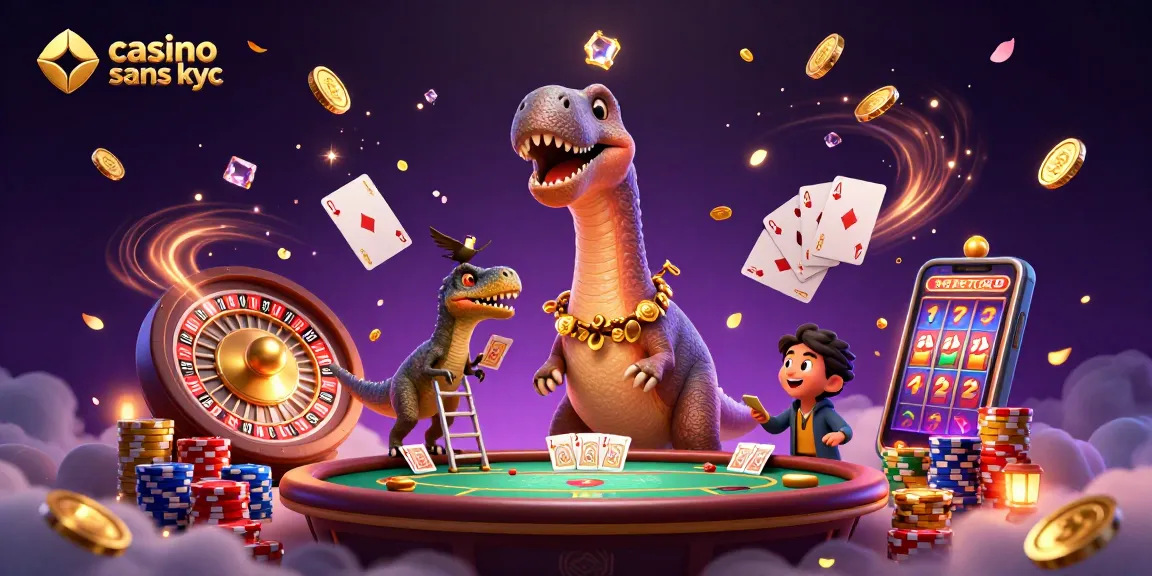 Une expérience de casino sans KYC avec un brontosaurus à la carte de poker.