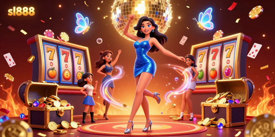 Experience the excitement of sl888 with vibrant casino elements, celebrating luck and fortune.