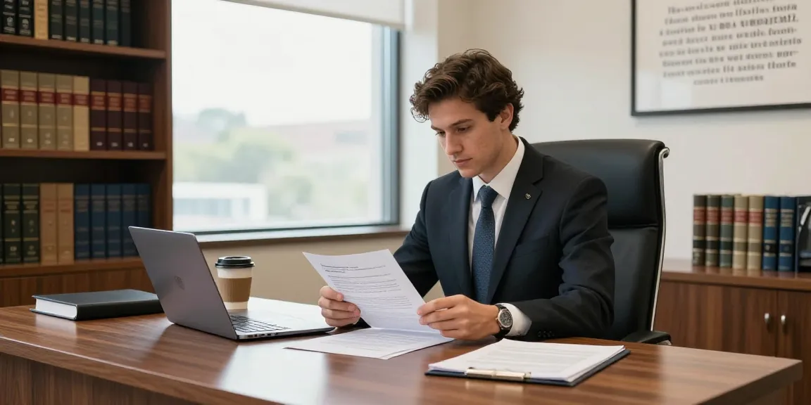 Bradley Robinson Alabama working diligently in a law office, showcasing his commitment to legal service.