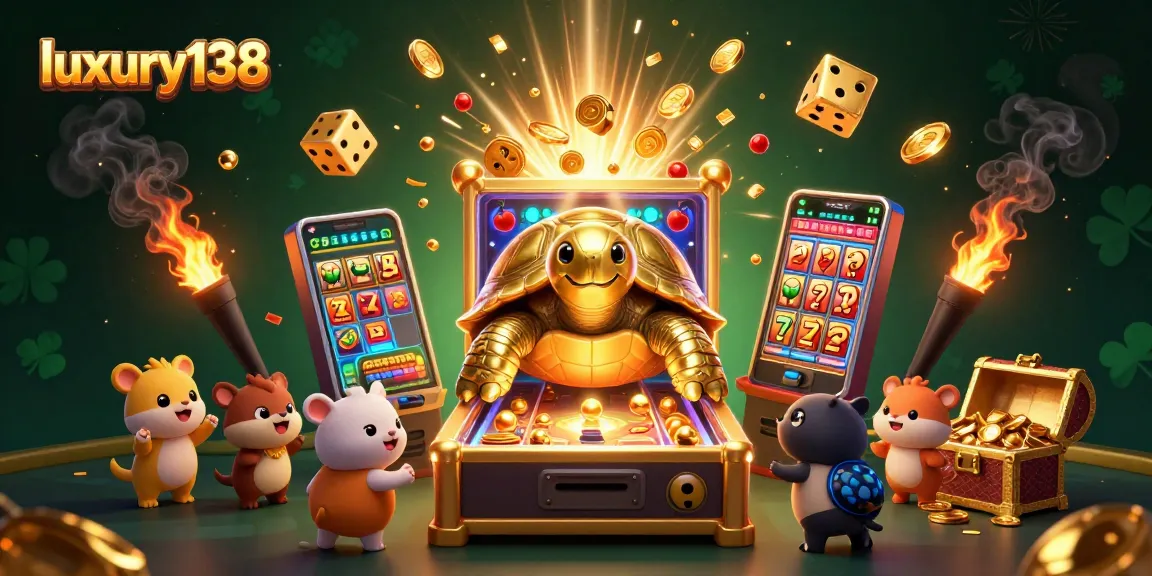 Experience thrilling play at luxury138 with excited gamblers and vibrant casino games overflowing with coins and prizes
