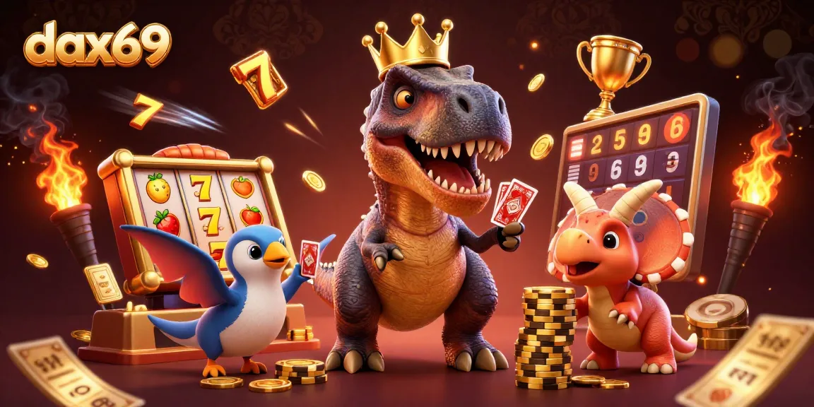 Dax69 menghadirkan pengalaman bermain slot dengan peluang jackpot tinggi dalam ilustrasi kartun 3D menarik.