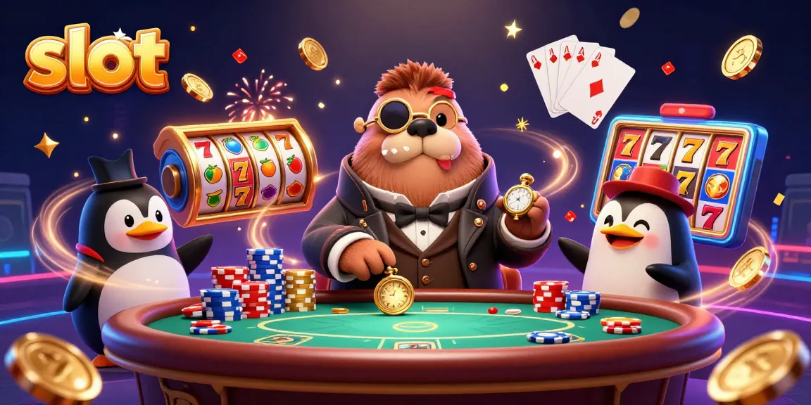 Menangkan slot di permainan kasino dengan walrus, penguin, dan ikan puffer yang berpoker.