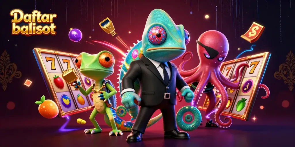 Experience gaming thrills with Daftar balisot, featuring vibrant slot elements and dynamic characters.