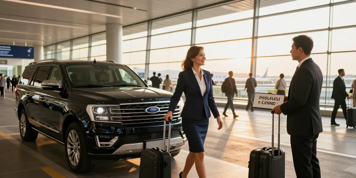 luxury airport pickup dubai with a professional chauffeur greeting a traveler at the airport