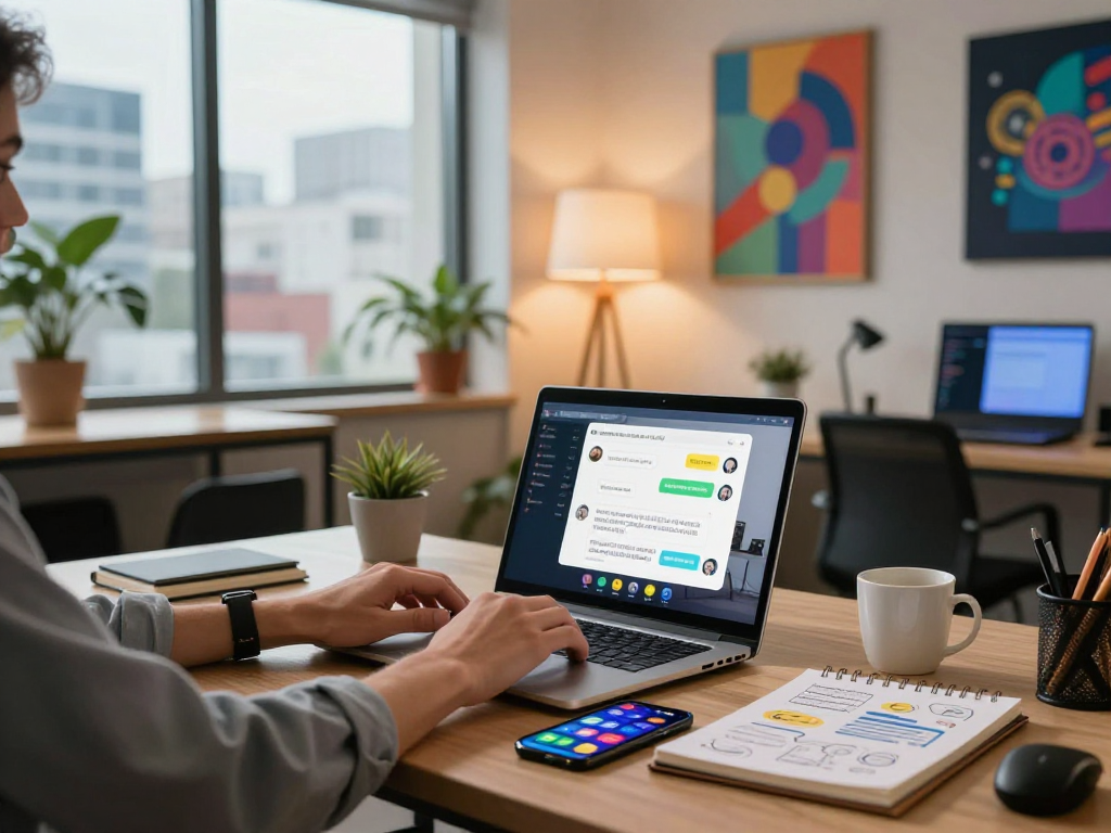 Engaging workspace showing hot chat ai in action with dynamic video chat and lively messaging interactions.