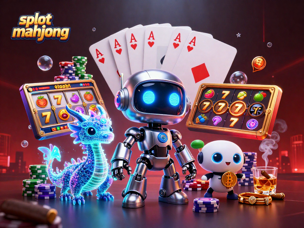 Engage with slot mahjong through an ultra-detailed 3D illustration featuring vibrant spinning reels and dynamic casino action.