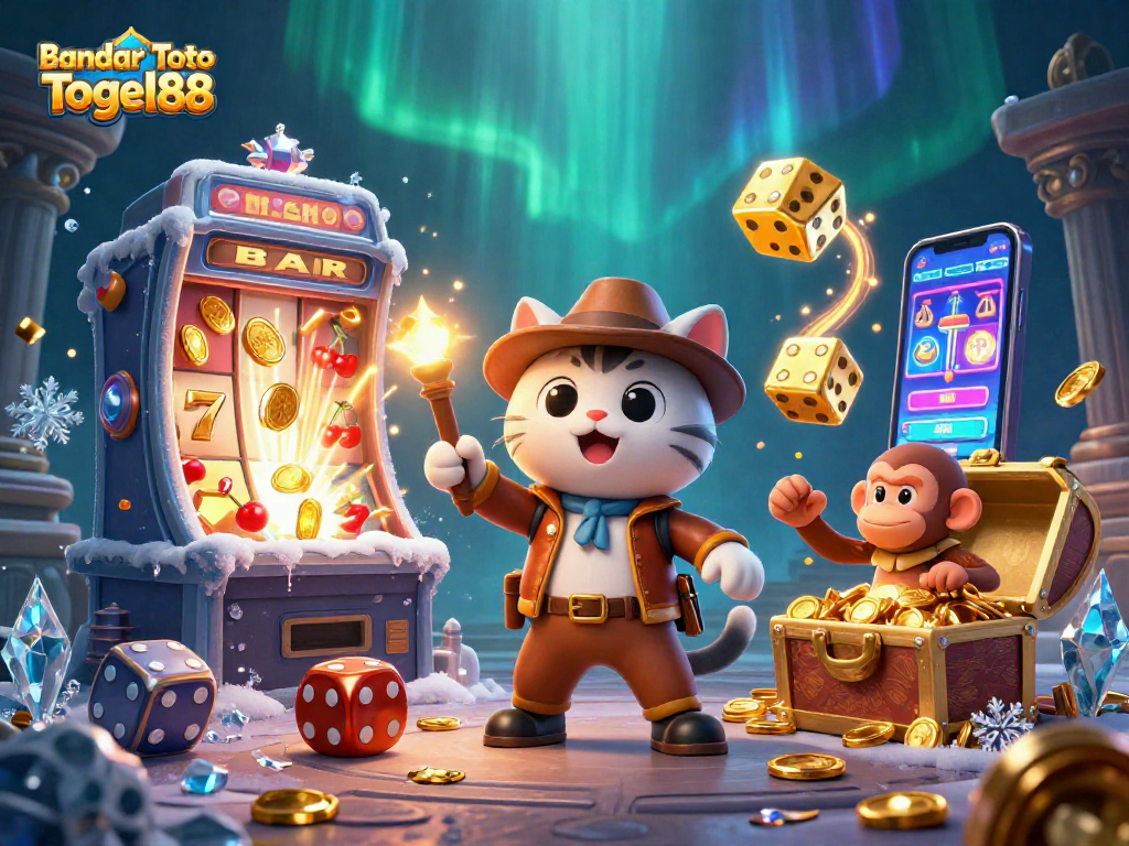 Engage with Bandar Toto Togel88 through 3D art showcasing rich gambling elements and exciting gameplay.
