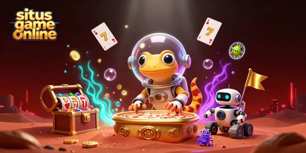 Experience thrilling gameplay with the situs game online featuring the Martian gecko and casino treasures.