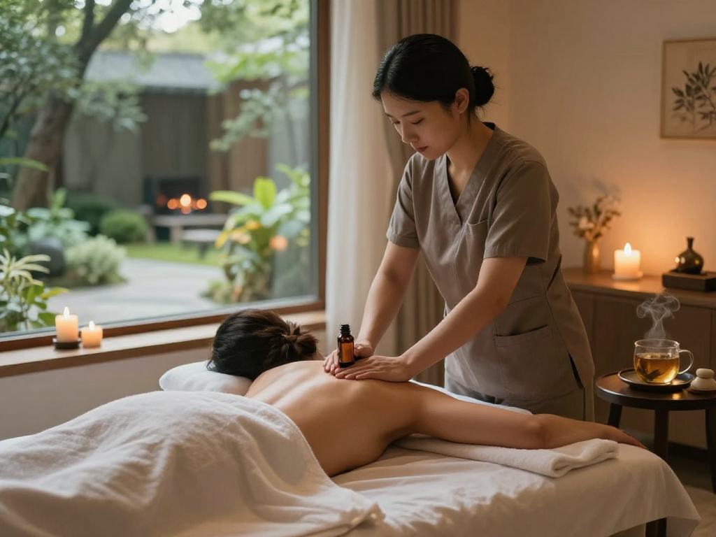 The premium massage experience at https://www.balancedmassage.org/ featuring a serene spa setting with essential oils and calming ambiance.