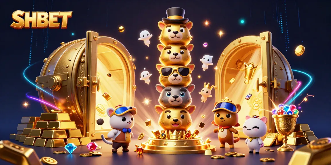 Watch thrilling action unfold with SH BET's exciting 3D casino illustration featuring a vibrant totem and treasures.