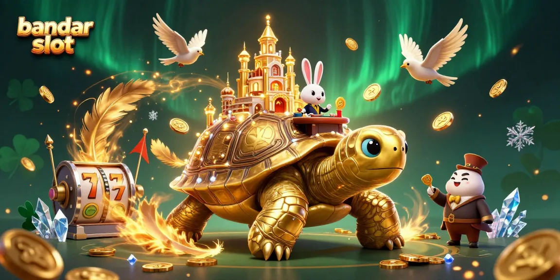 Play exciting games at bandar slot with thrilling slot reels and golden coins floating around.