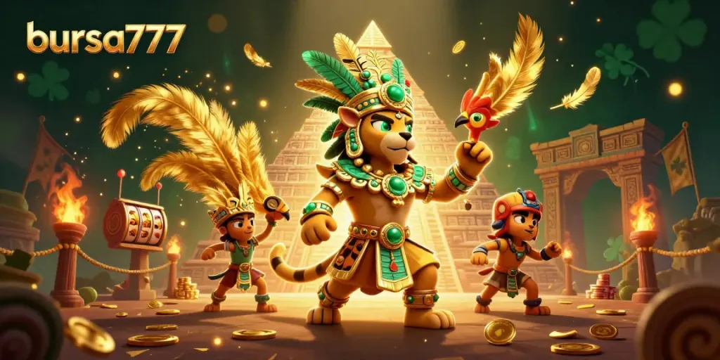 Bermain slot seru di bursa777 dengan karakter menarik dan elemen kasino.