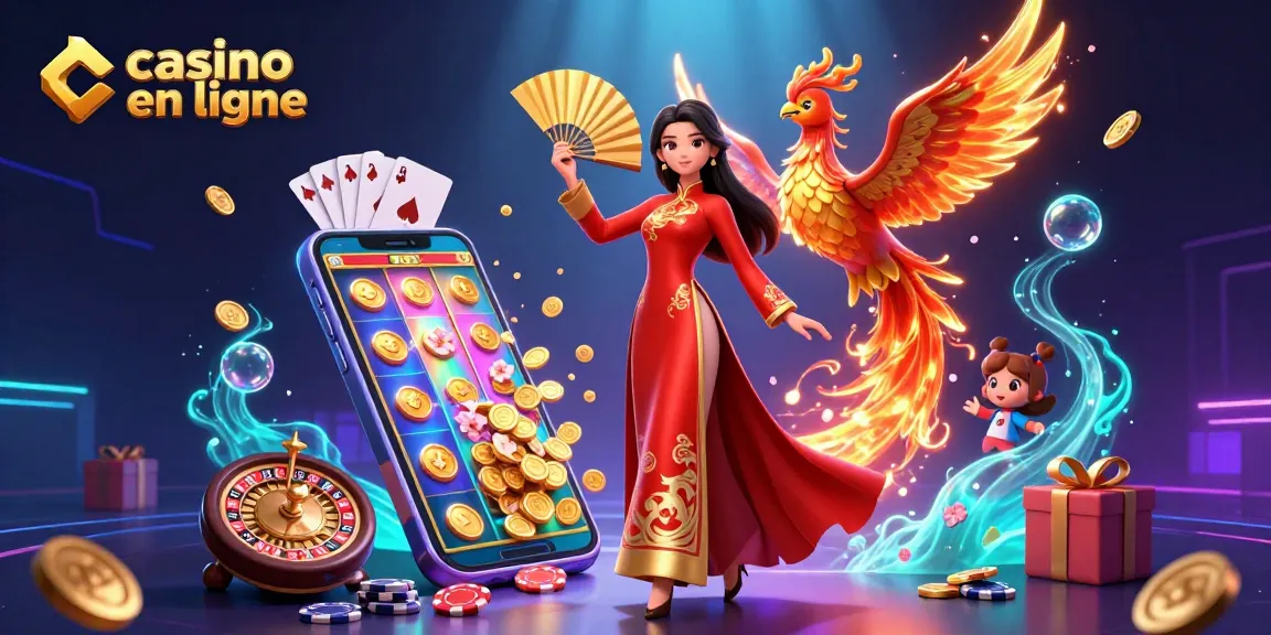 Play exciting casino en ligne games amid vibrant 3D characters and glowing effects!