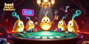 Engage with the best macro trackers revealed in a vibrant 3D casino scene featuring glowworms and a bat dealer.