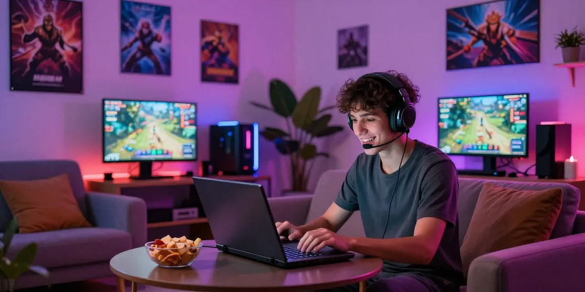 Engaged gamer enjoying a session on situs raja328 with LED ambiance and gaming gear.