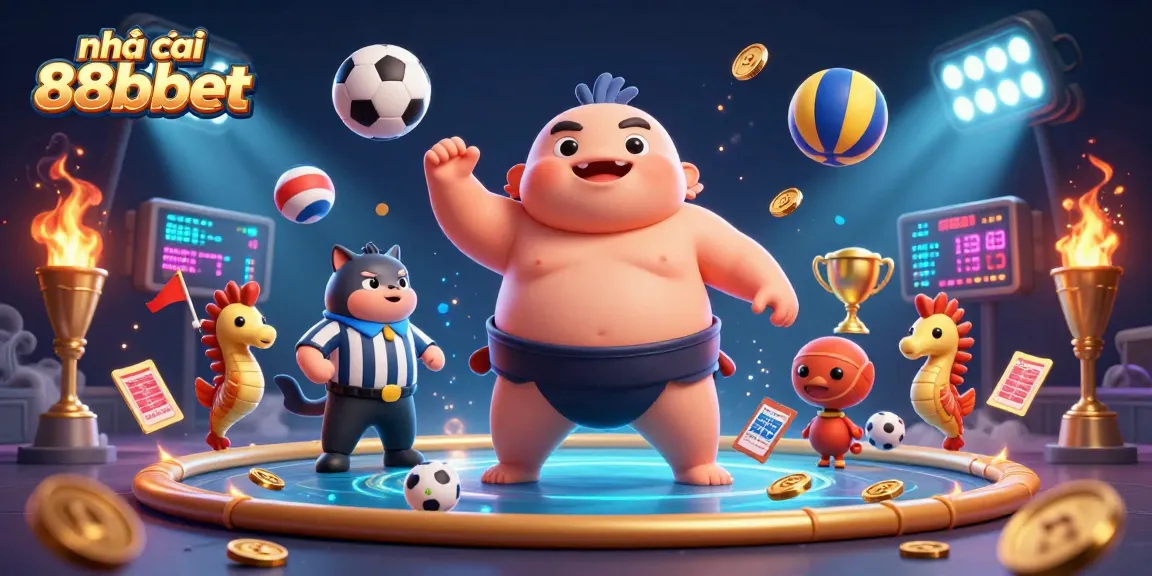 Bet on nhà cái 88bbet with exciting sports and dynamic casino games in this 3D illustration.