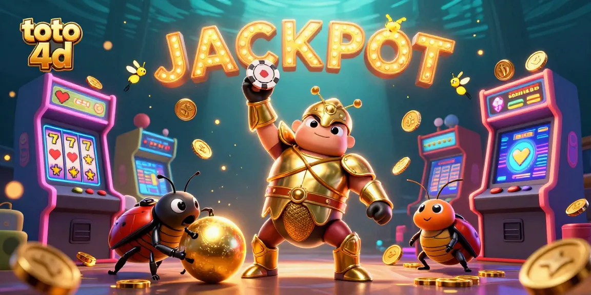 Play toto 4d with colorful illustrations of winning characters and vibrant gaming elements.