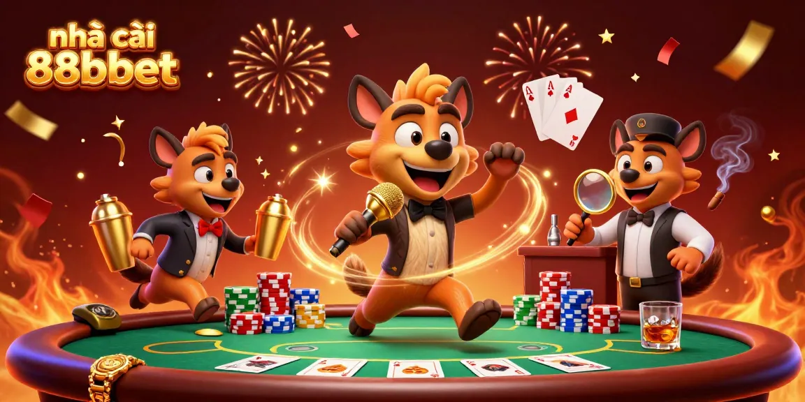Nhà cái 88bbet tạo không gian sôi động với những chú hhyena hoạt động tại casino.