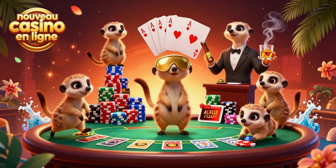Les meerkats gèrent un nouveau casino en ligne avec un riche décor et des éléments de jeu captivants.